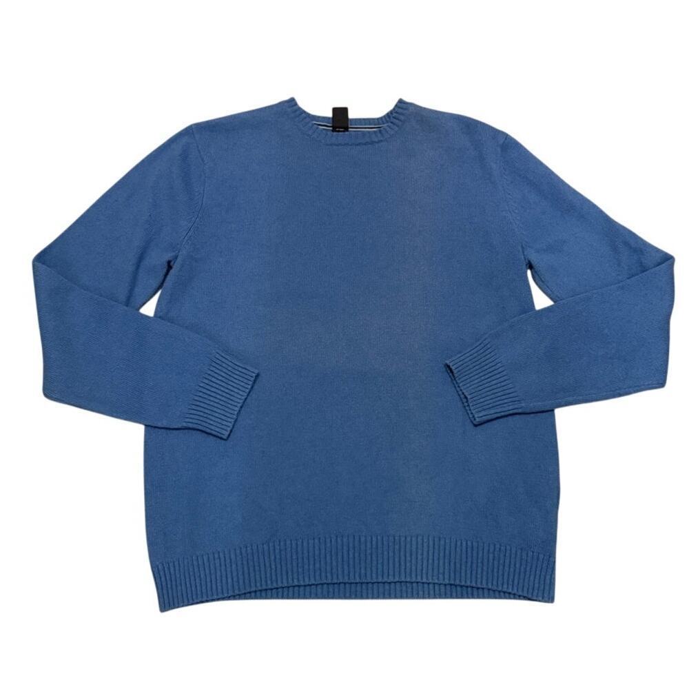 GAP Blue Crewneck Sweater Men’s Large Cotton Wool Blend Minimalist Preppy Casual
